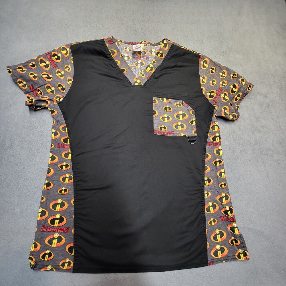 Incredibles 2 Scrubs‎ Shirt Womens S Short Sleeve Nursing Medical